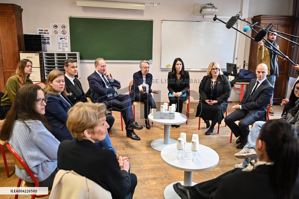 Borne and Retailleau Visit the Beaugrenelle Vocational High School - Paris