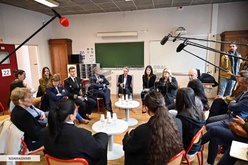 Borne and Retailleau Visit the Beaugrenelle Vocational High School - Paris