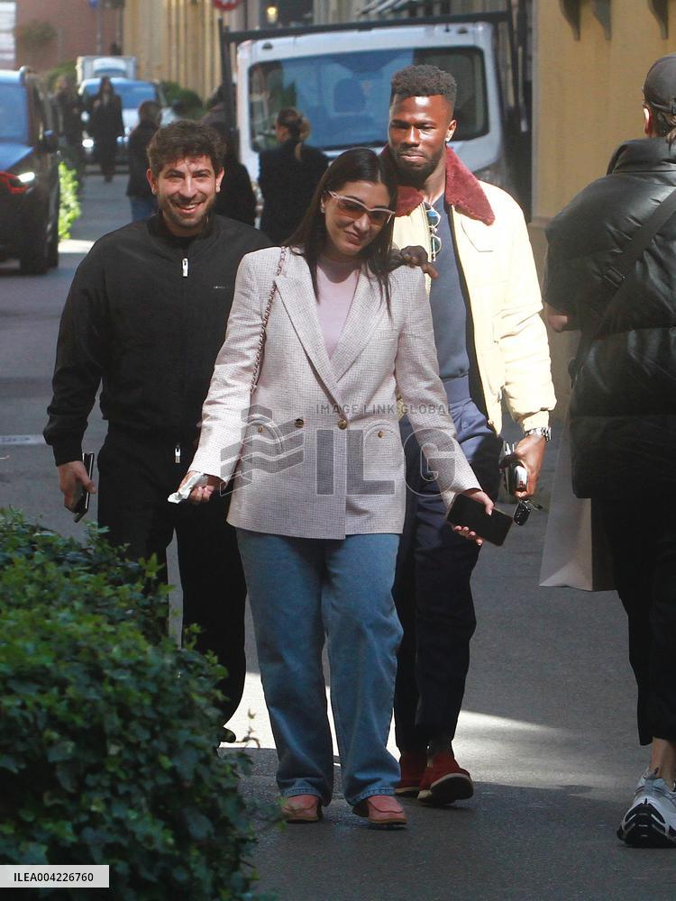Keita Balde and Simona Guatieri hand in hand in Milan