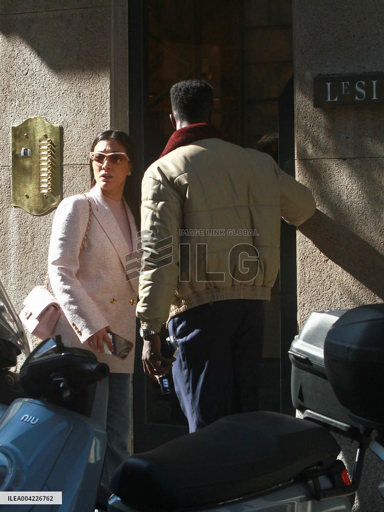 Keita Balde and Simona Guatieri hand in hand in Milan