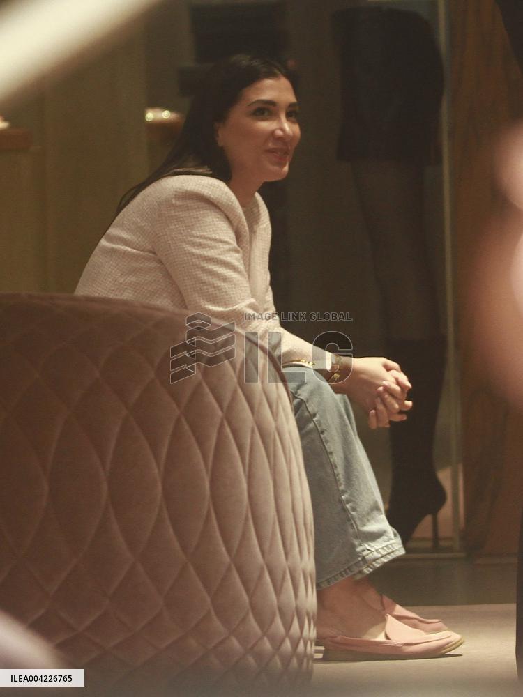 Keita Balde and Simona Guatieri hand in hand in Milan