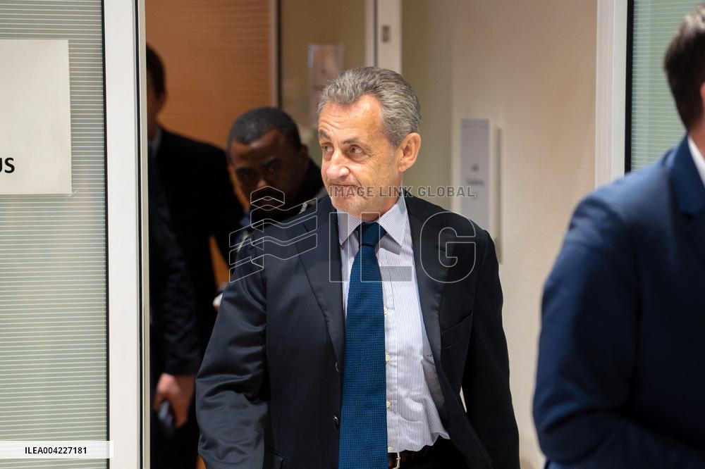 Nicolas Sarkozy leaves his Trial - Paris AJ