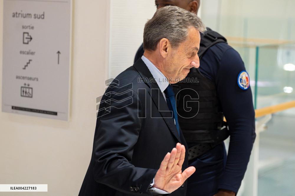 Nicolas Sarkozy leaves his Trial - Paris AJ