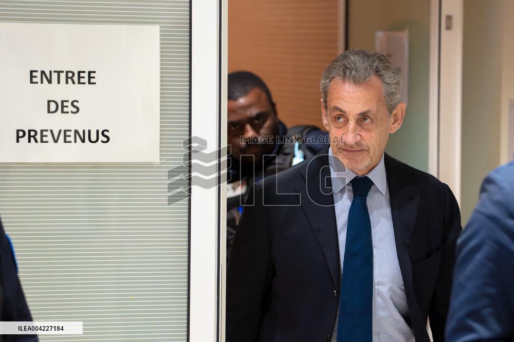 Nicolas Sarkozy leaves his Trial - Paris AJ