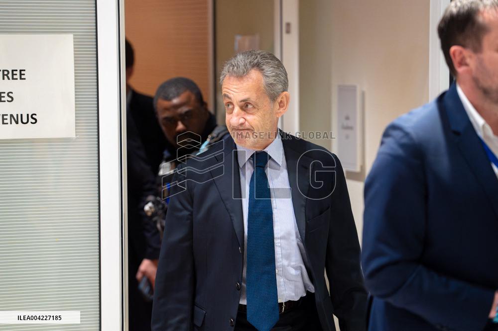 Nicolas Sarkozy leaves his Trial - Paris AJ