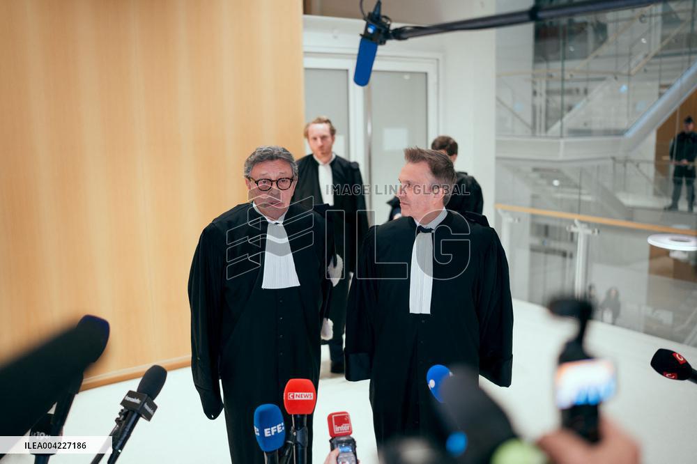 Nicolas Sarkozy leaves his Trial - Paris AJ