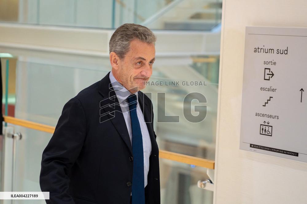Nicolas Sarkozy leaves his Trial - Paris AJ