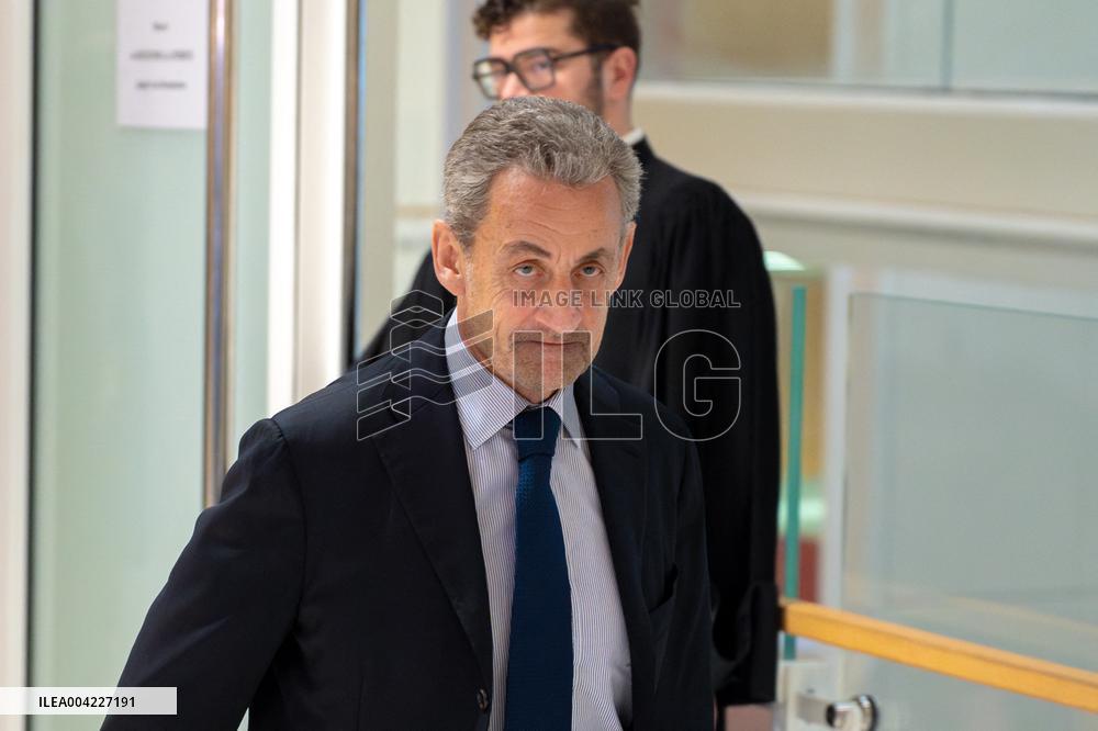 Nicolas Sarkozy leaves his Trial - Paris AJ