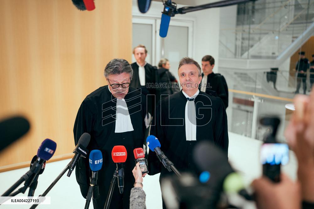 Nicolas Sarkozy leaves his Trial - Paris AJ