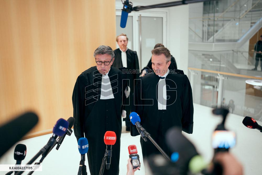 Nicolas Sarkozy leaves his Trial - Paris AJ