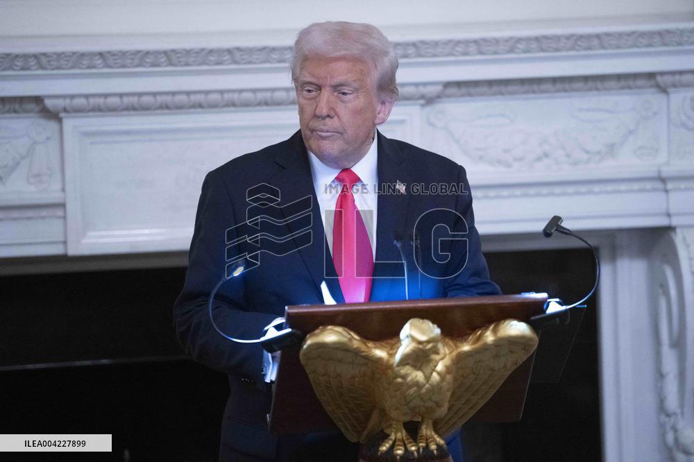 President Donald J Trump participates in the White House Iftar Dinner