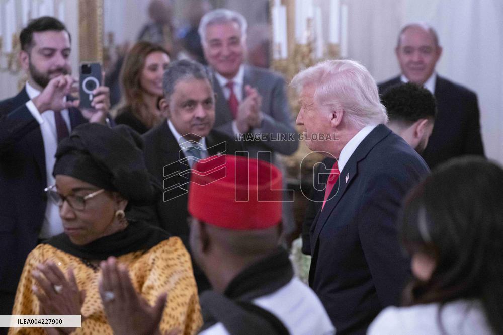 President Donald J Trump participates in the White House Iftar Dinner