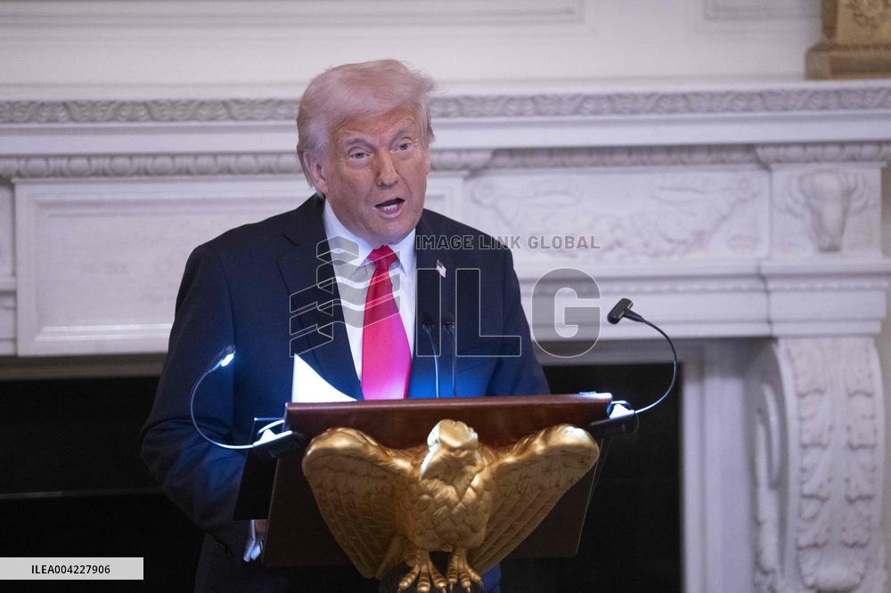 President Donald J Trump participates in the White House Iftar Dinner