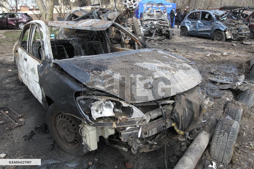 Aftermath of massive Russian drone attack on Dnipro