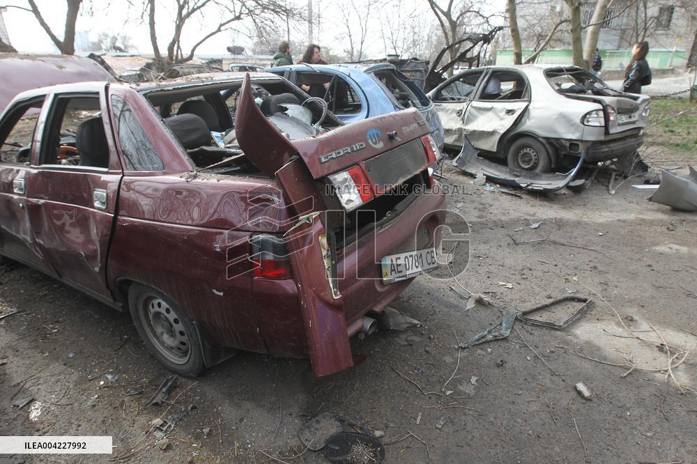 Aftermath of massive Russian drone attack on Dnipro