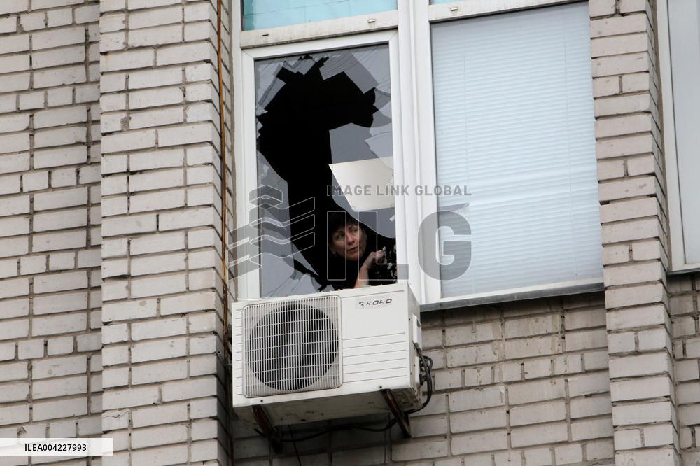 Aftermath of massive Russian drone attack on Dnipro