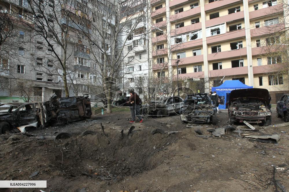 Aftermath of massive Russian drone attack on Dnipro