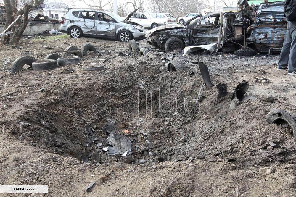 Aftermath of massive Russian drone attack on Dnipro