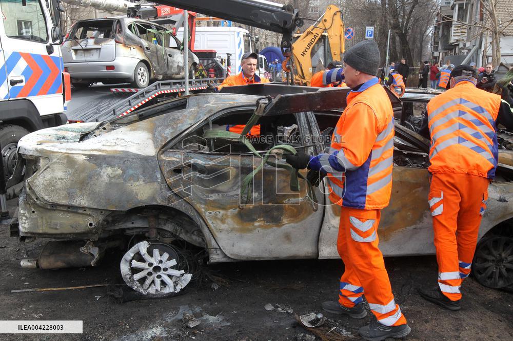 Aftermath of massive Russian drone attack on Dnipro