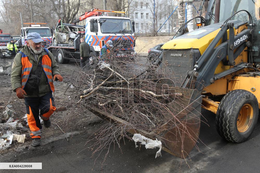 Aftermath of massive Russian drone attack on Dnipro