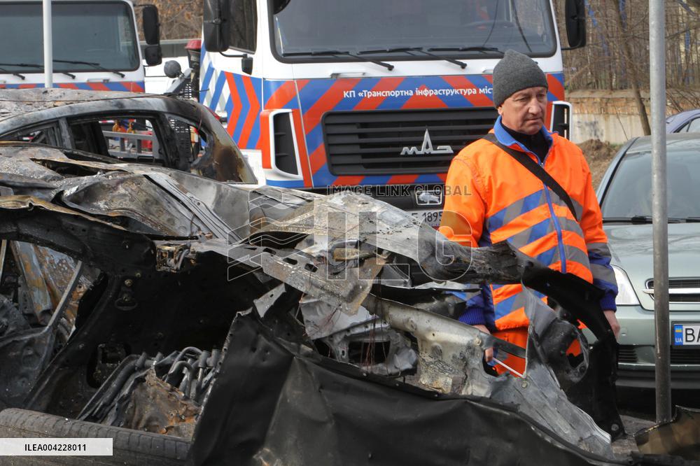 Aftermath of massive Russian drone attack on Dnipro