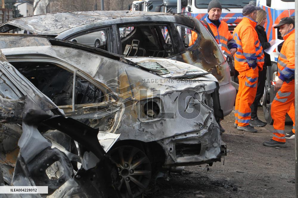 Aftermath of massive Russian drone attack on Dnipro