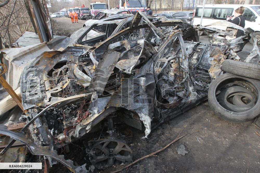 Aftermath of massive Russian drone attack on Dnipro