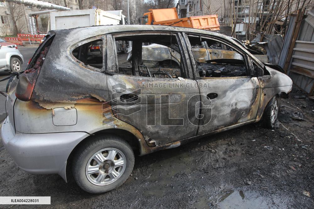 Aftermath of massive Russian drone attack on Dnipro