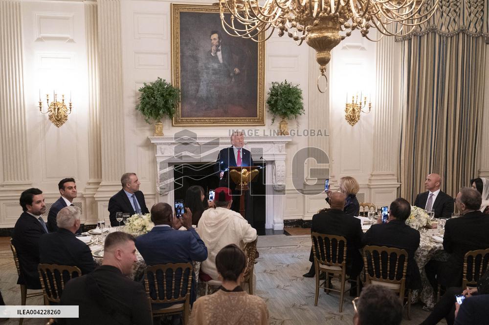 President Donald J Trump participates in the White House Iftar Dinner