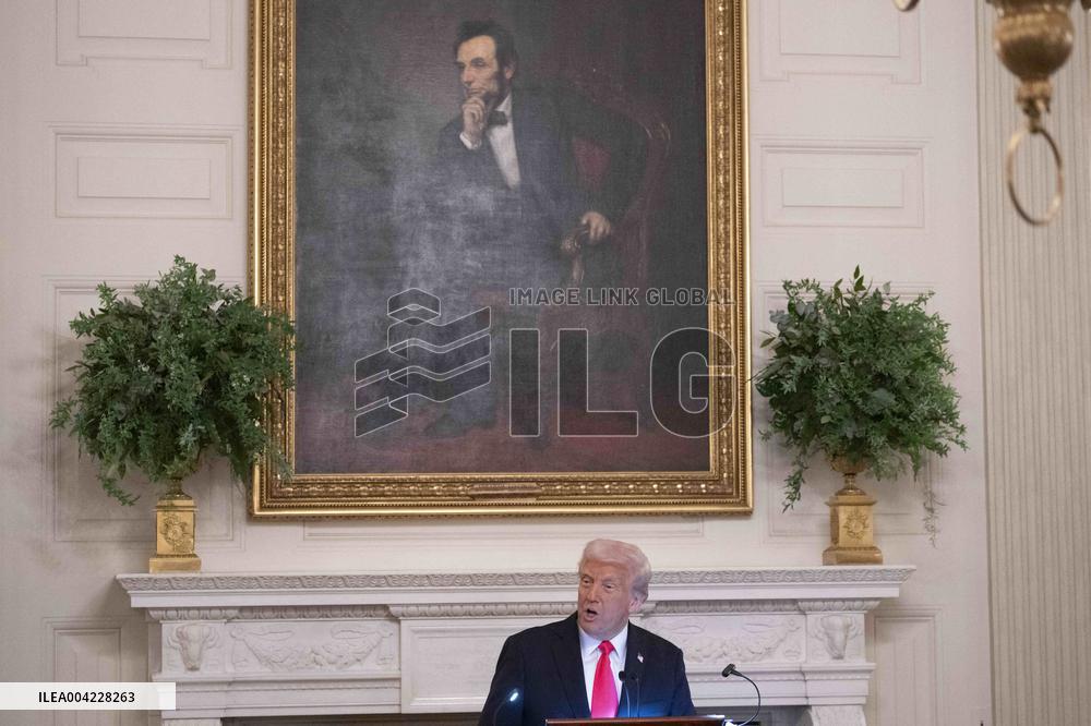 President Donald J Trump participates in the White House Iftar Dinner