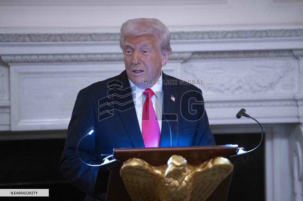 President Donald J Trump participates in the White House Iftar Dinner