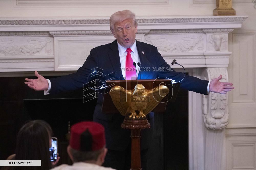 President Donald J Trump participates in the White House Iftar Dinner