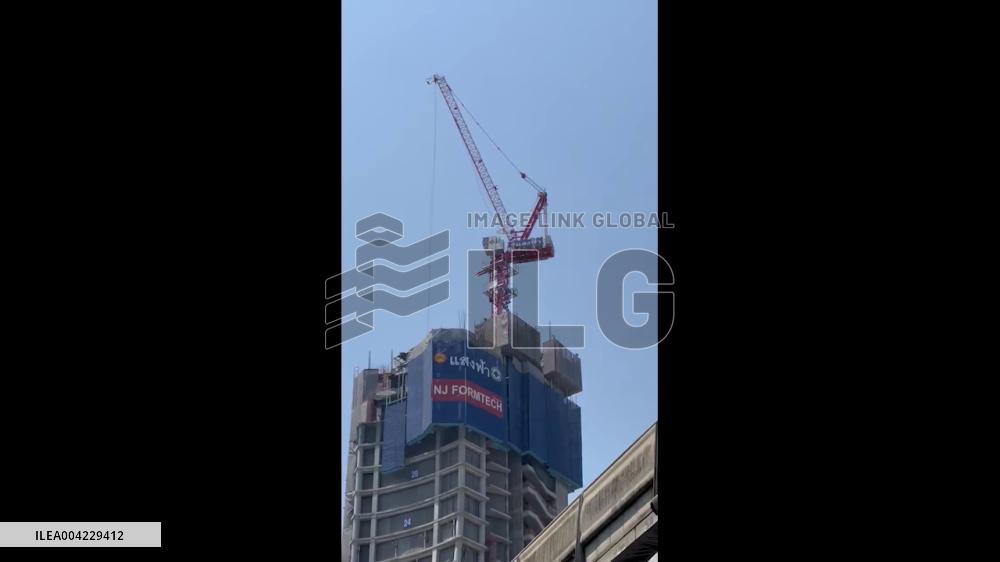 Thailand: Crane on Top of Building Sways After M7.7 Earthquake in Bangkok