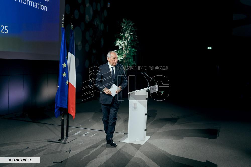 PM Bayrou At Viginum Forum - Paris