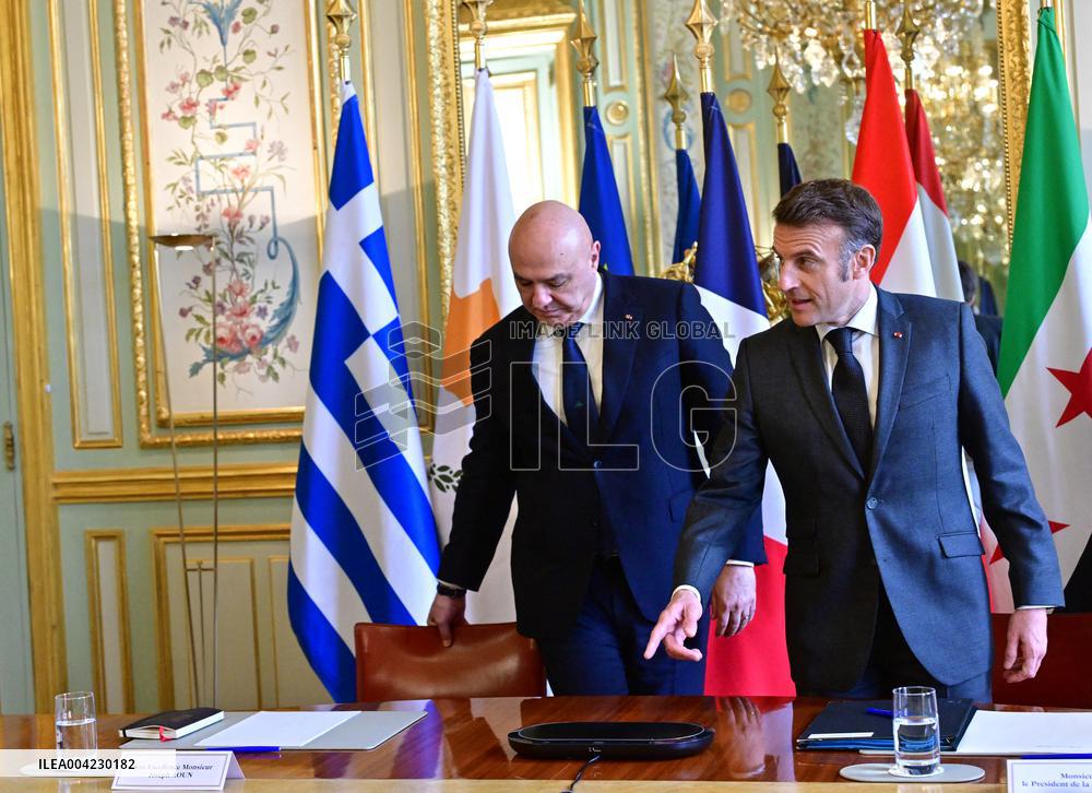 Emmanuel Macron - Joseph Aoun Press Conference at Elysee Palace - Paris