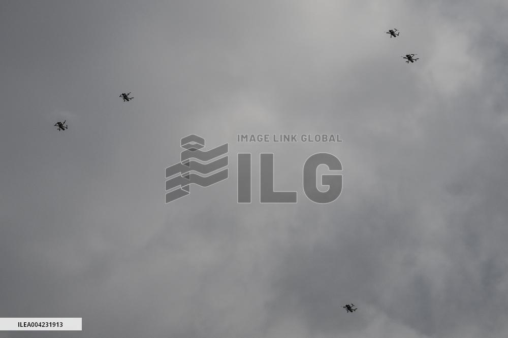 Drone Swarm And Bird Illustrations - France