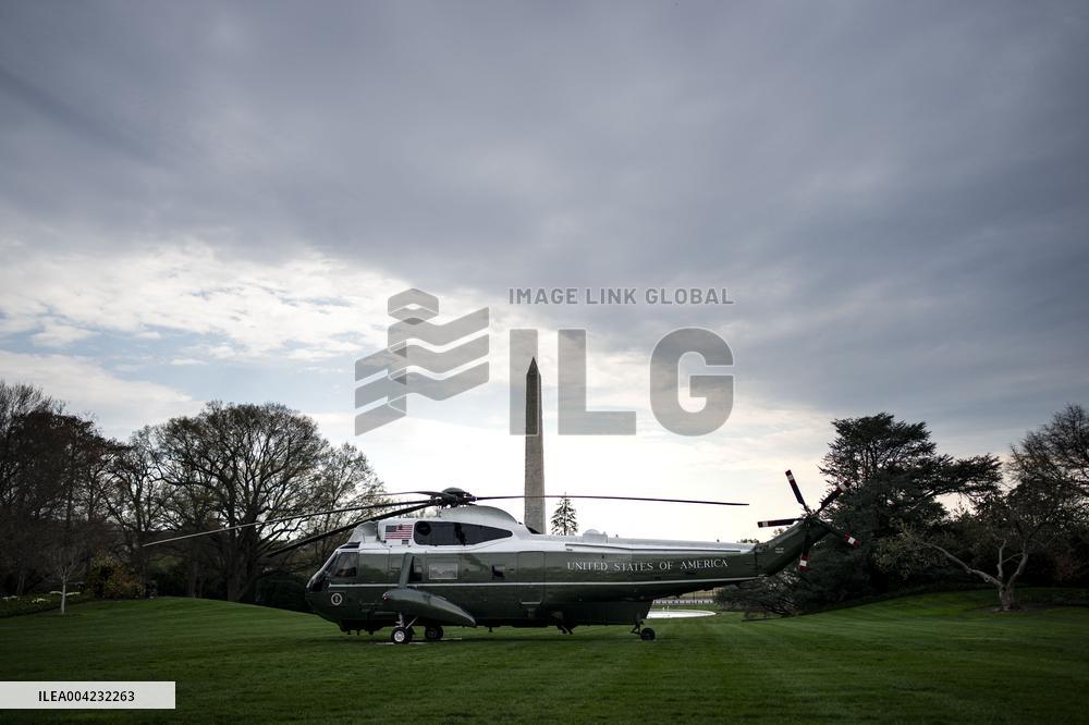 President Trump Departs the White House in Washington