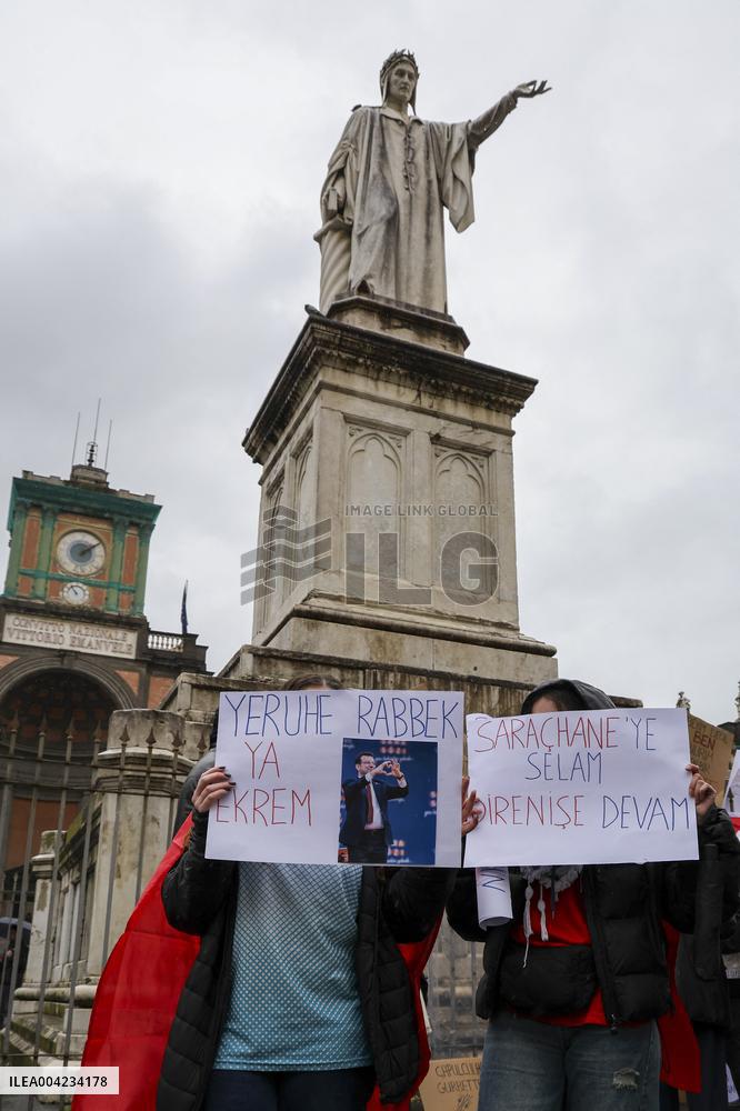Protest against President Erdogan In solidarity With Turkish People - Naples