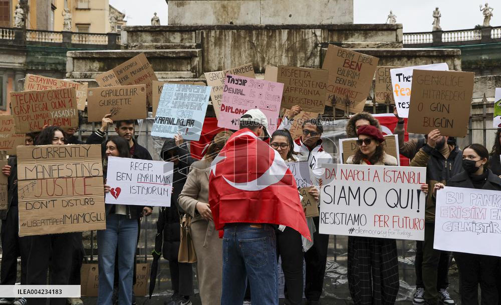 Protest against President Erdogan In solidarity With Turkish People - Naples