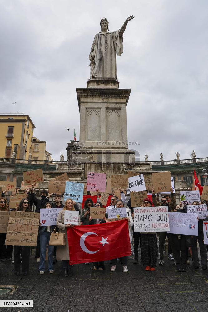 Protest against President Erdogan In solidarity With Turkish People - Naples