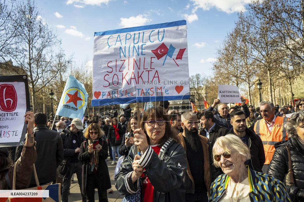 Anti-Erdogan Protest in Paris - France