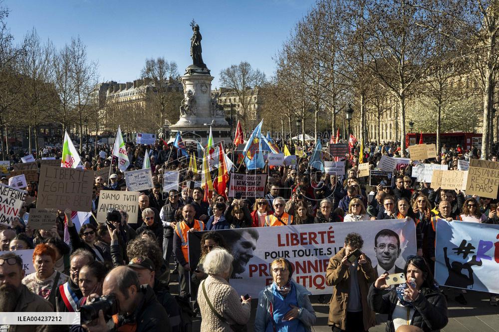 Anti-Erdogan Protest in Paris - France