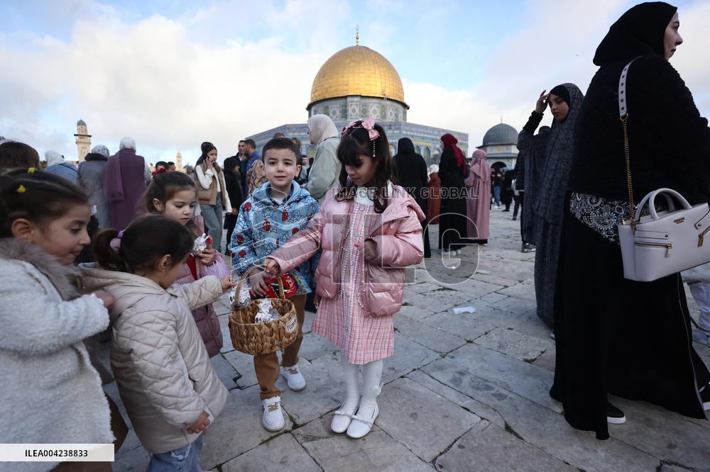 Eid celebrations at Al-Aqsa Mosque compound - Jerusalem