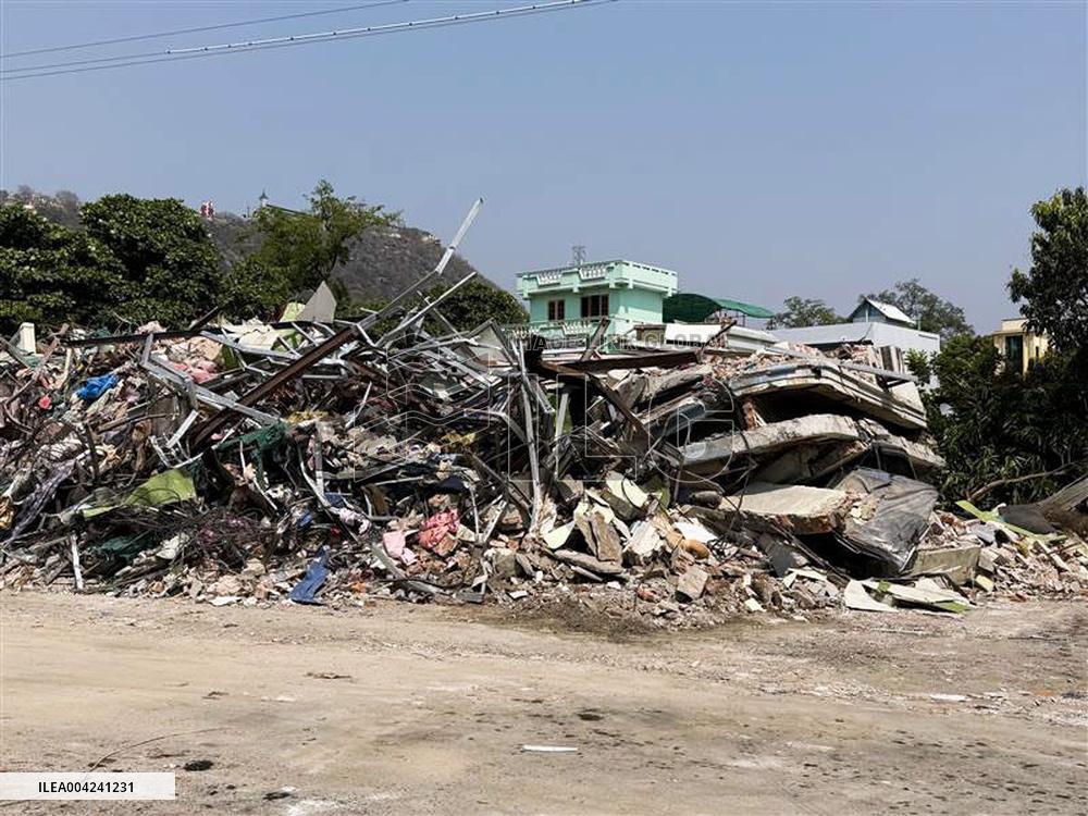 Aftermath of strong earthquake in Myanmar