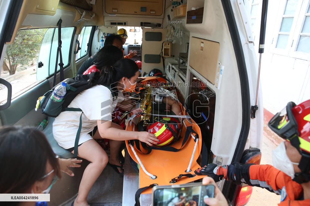 Rescue Search For Survivors Three Days After Quake - Myanmar