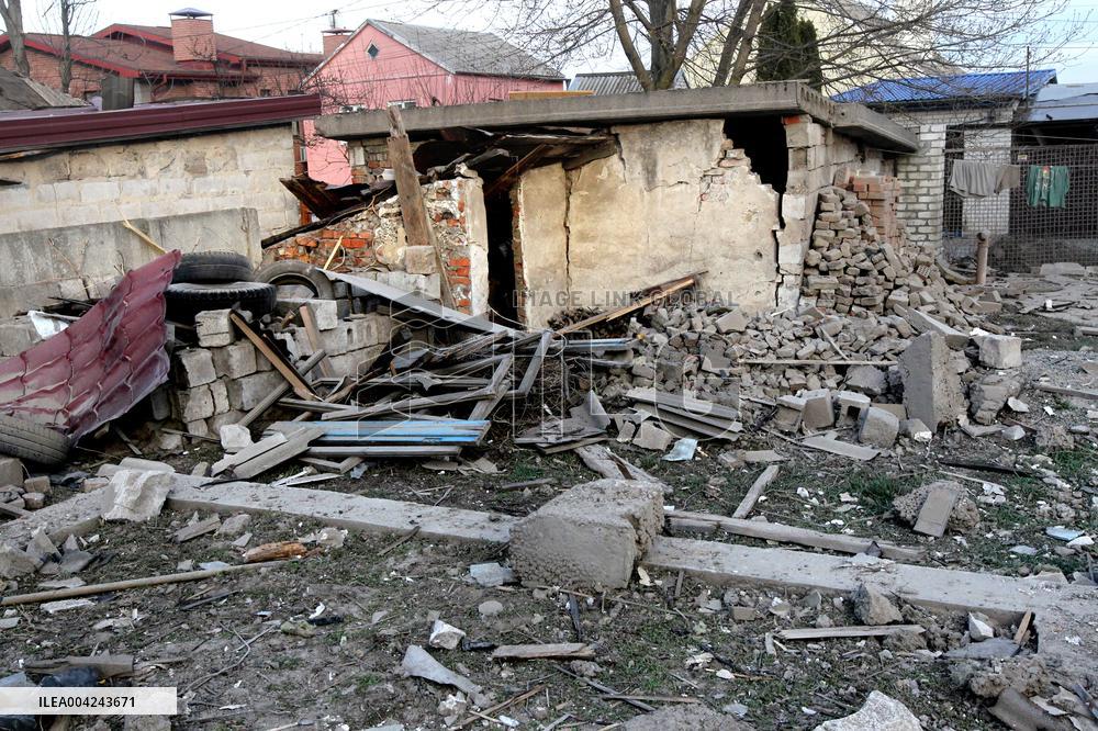 House destroyed by Russian drone strike in Dnipro