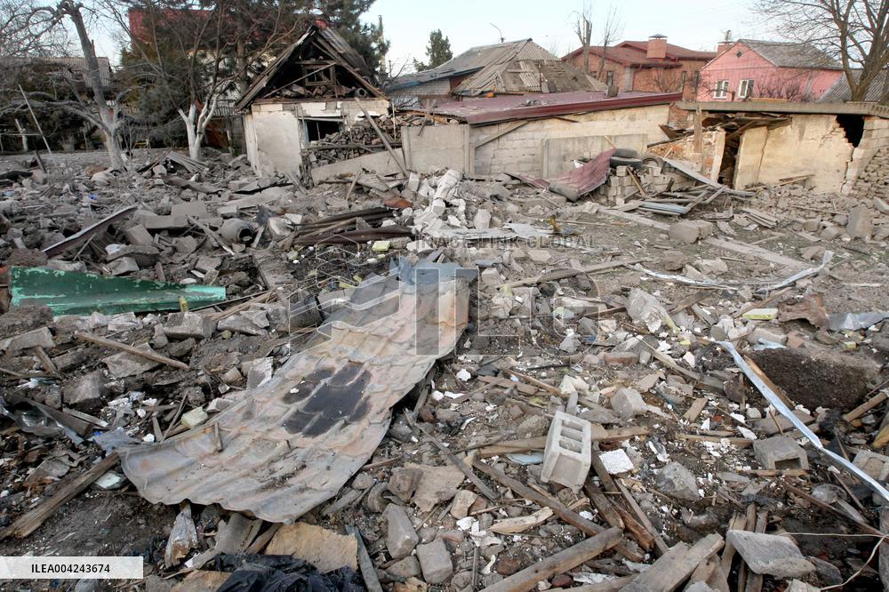 House destroyed by Russian drone strike in Dnipro
