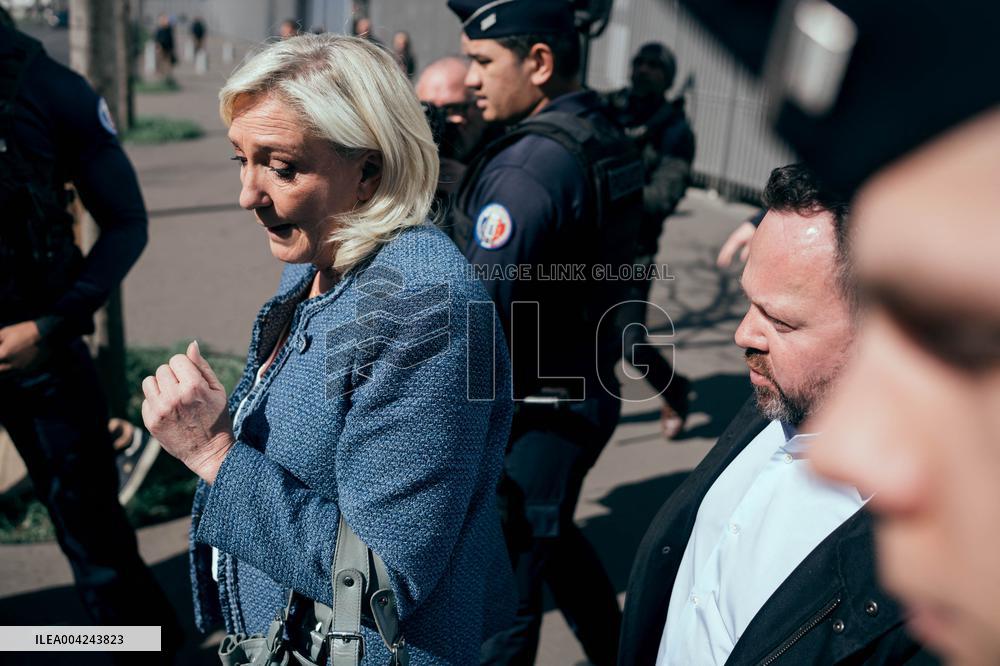 Le Pen RN Party leaves her Trial Verdict for EU Fund Embezzlement - Paris AJ