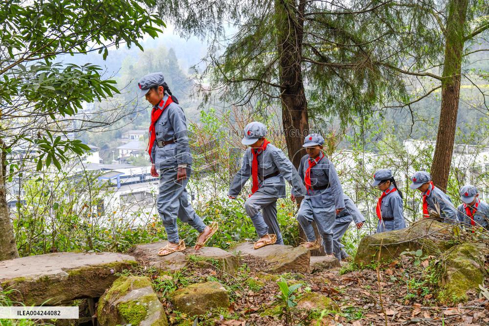 Pupils Participate Red Army Road Practice Activity