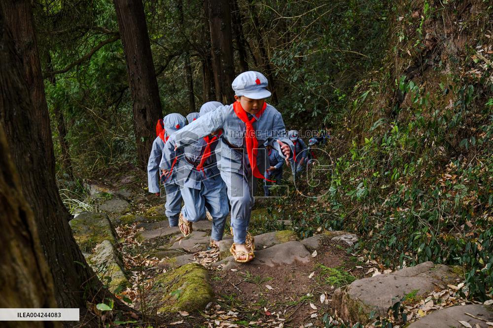 Pupils Participate Red Army Road Practice Activity